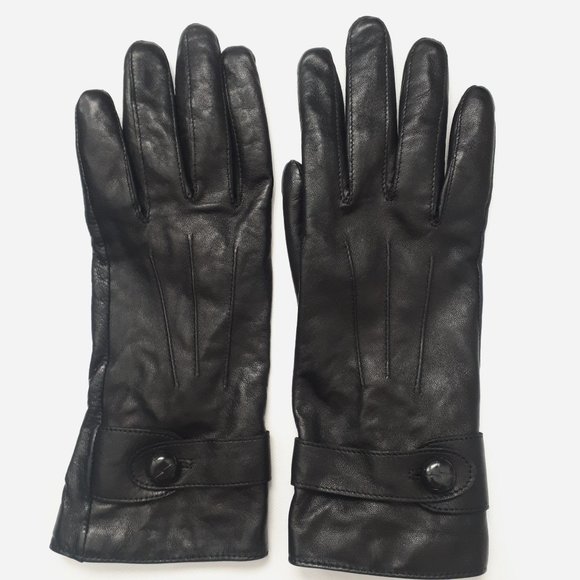 Cole Haan Black Leather Gloves - Picture 1 of 7
